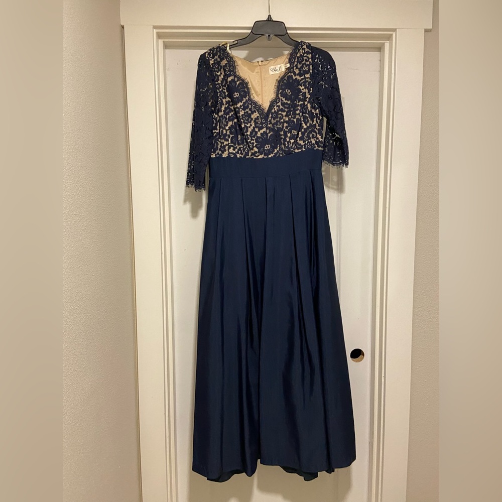 Stunning plunging neck line Eliza J Evening Gown